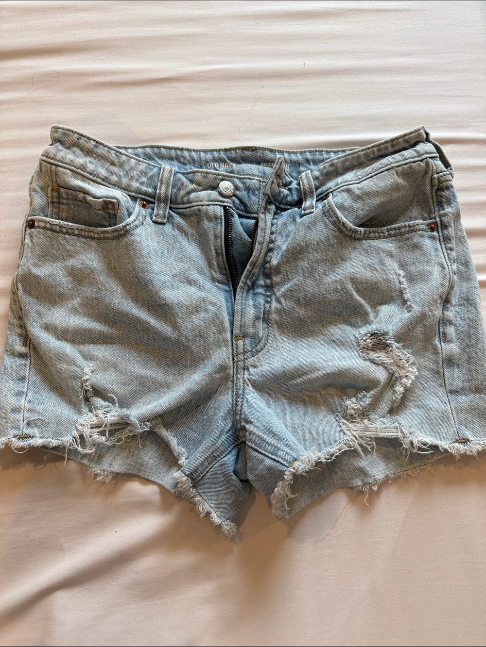 Old Navy Light Wash Distressed Denim Shorts